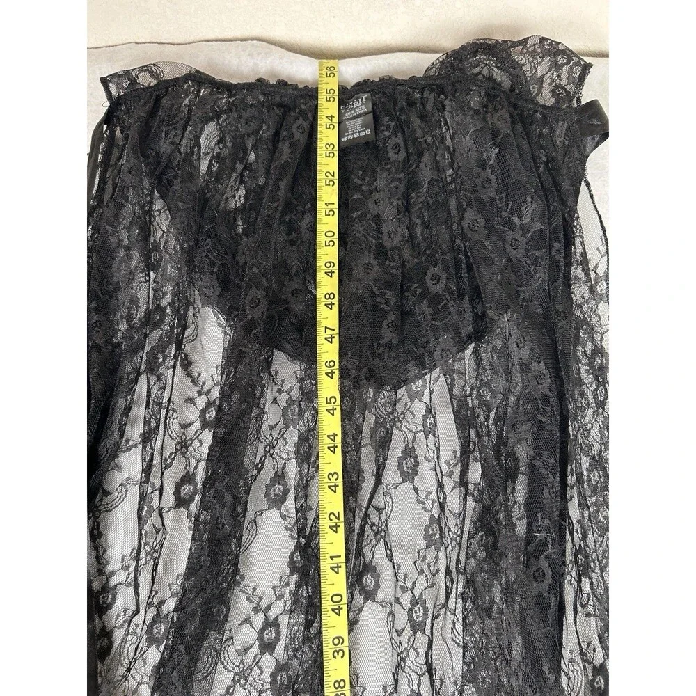 Spirit Hooded Black Lace Cape Sheer Costume whimsigoth witchy Adult one size - Picture 5 of 9